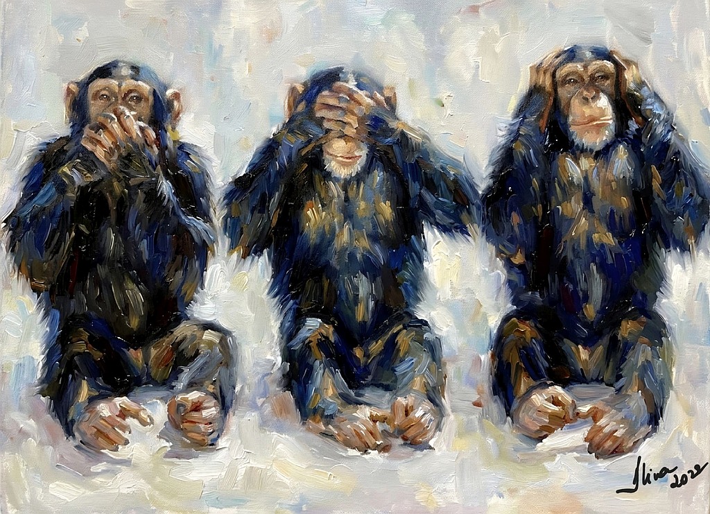 ArteDiAlina.com painting: Monkey Tales